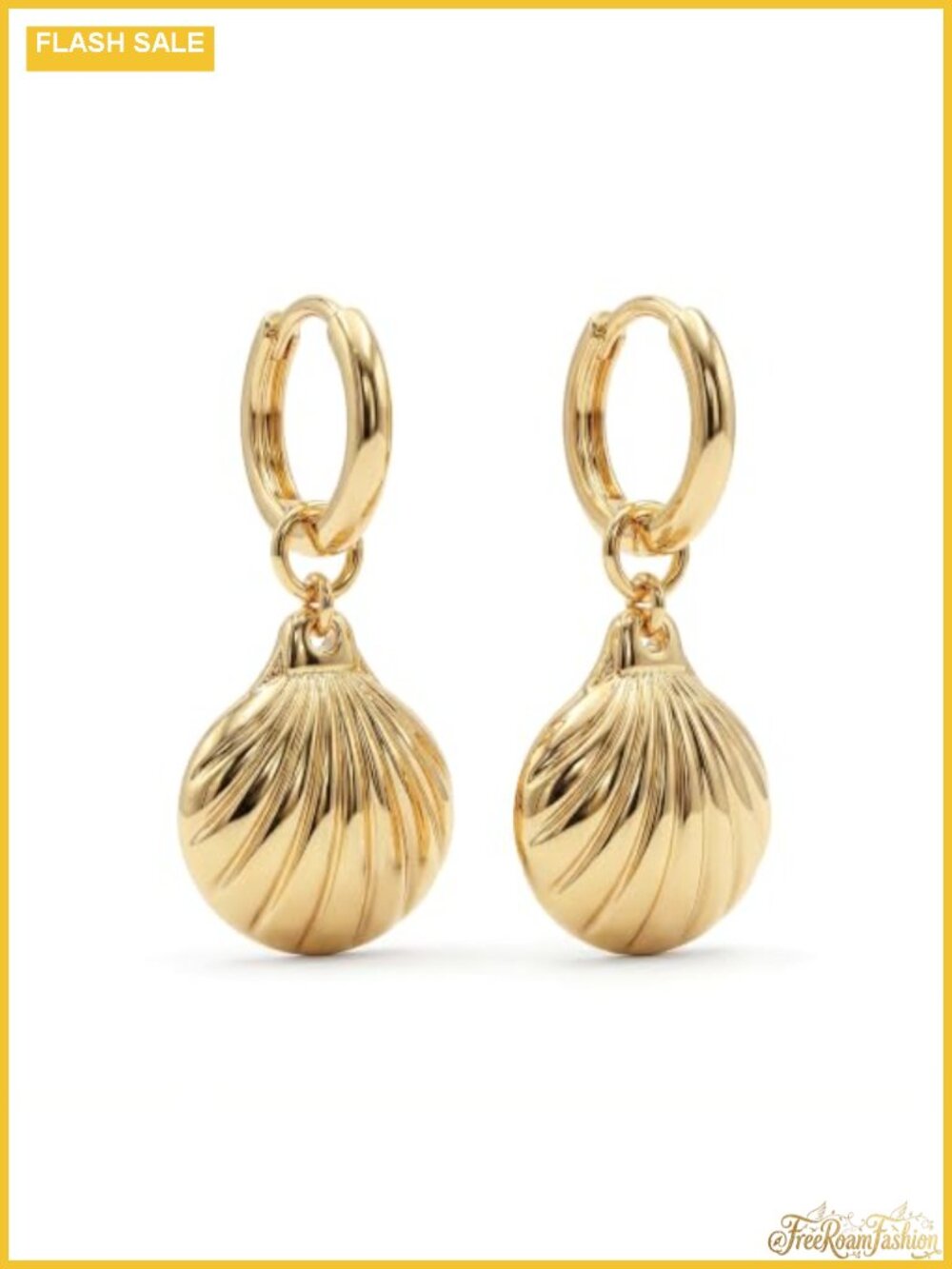 14K Gold Plated Hoop Dangle Earrings Hypoallergenic